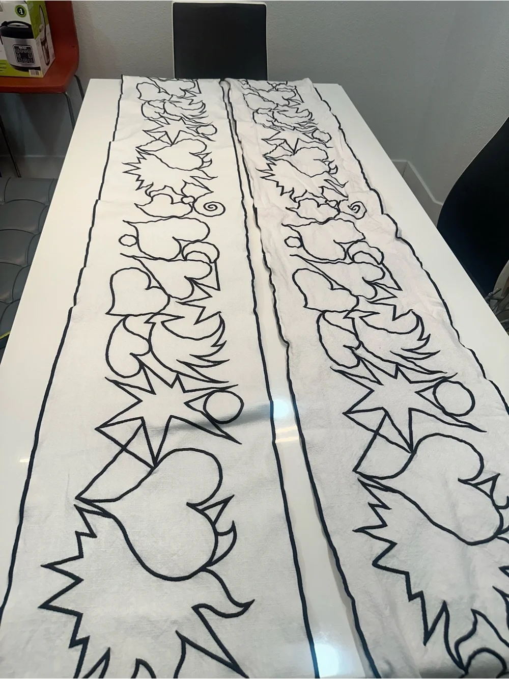 Set of Lucia Eames for Crate&Barrel White Table Runners